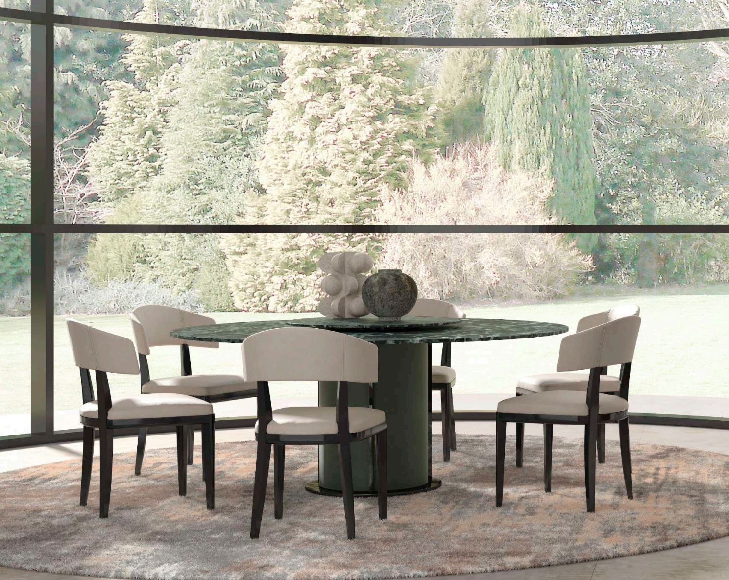 Стол мраморный круглый 180 см Marble Round Table