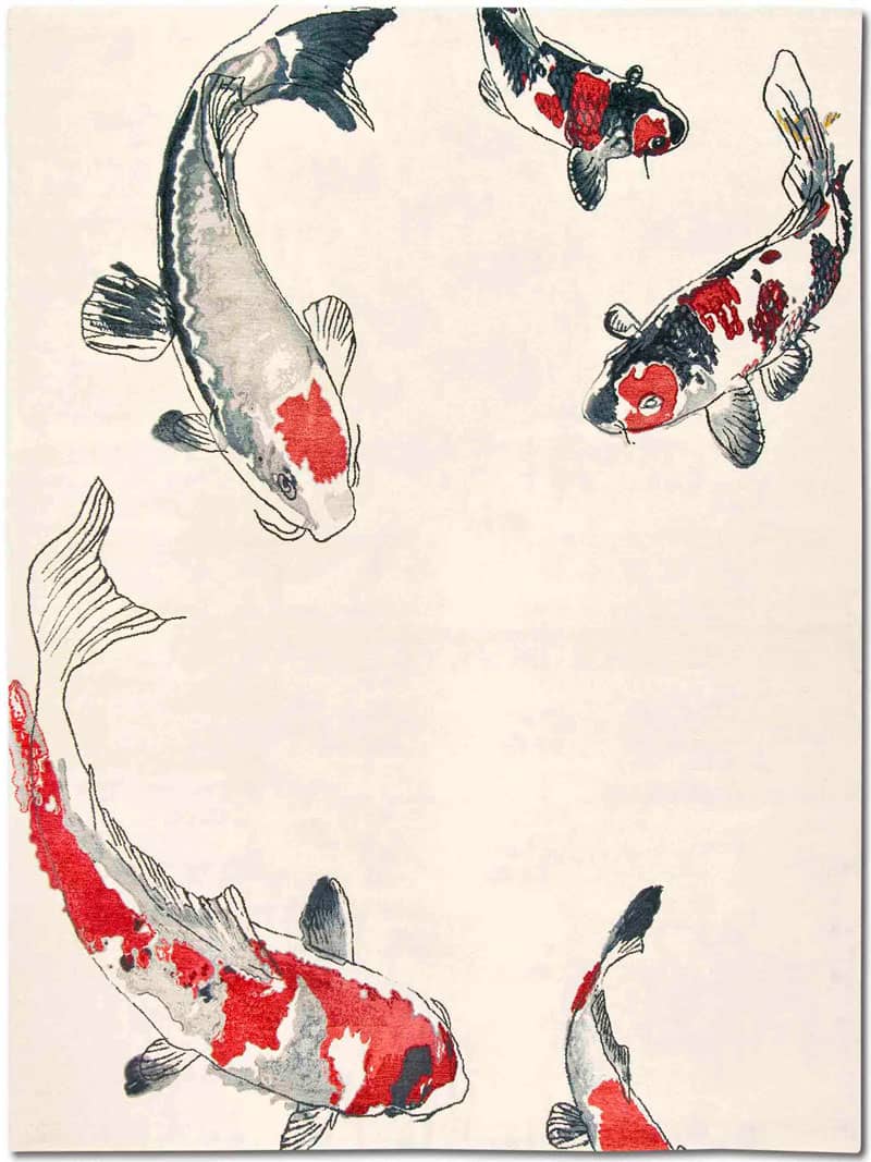 Роскошный ковер оригинального дизайна на белом фоне Fish