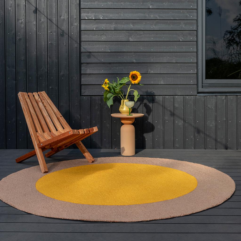 Домалақ сыртқы кілем Festival Yellow | Өлшемі: Ø 150 см