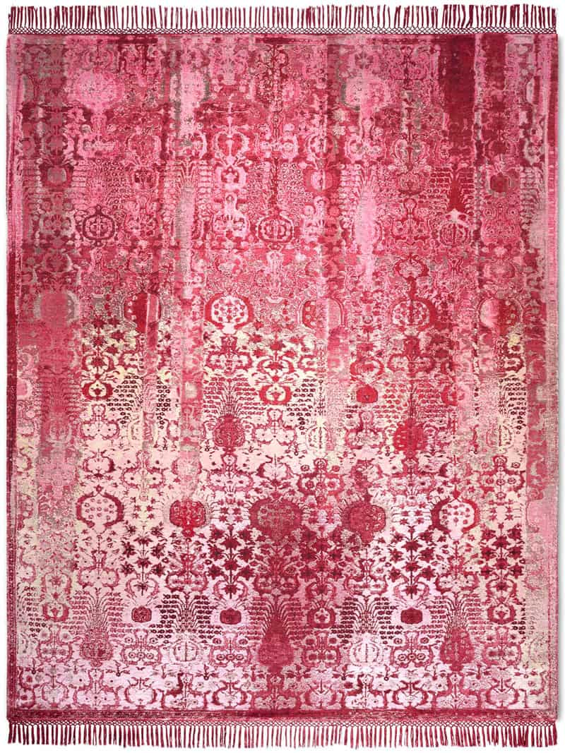 Роскошный ковер Woods клубничного цвета