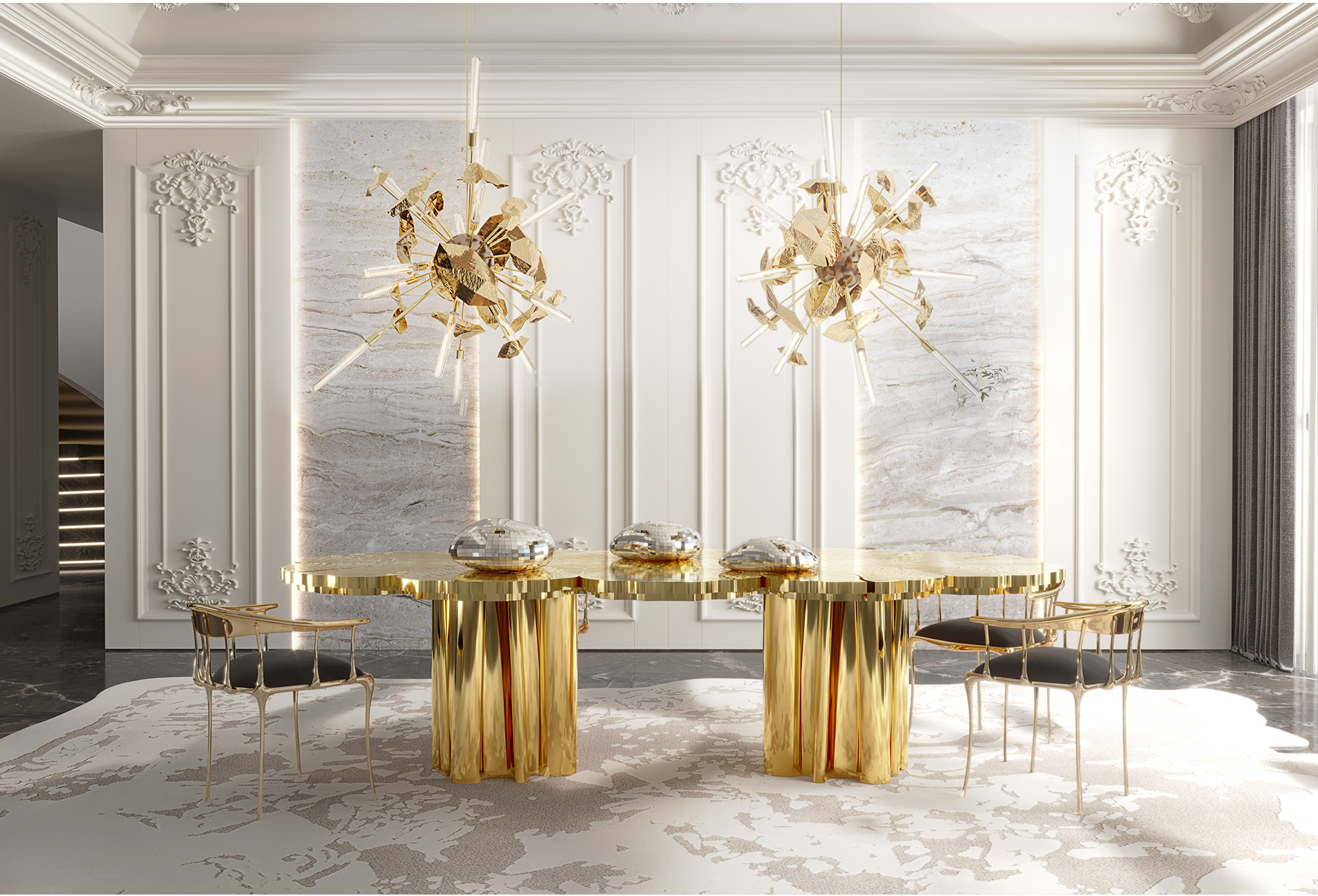 Ас үстелі Artisan Gold | Өлшемі: Ш 350 см