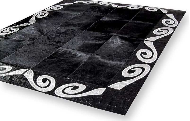 Ковер из коровьей шкуры Black & Silver | Размер: 250 x 360 см