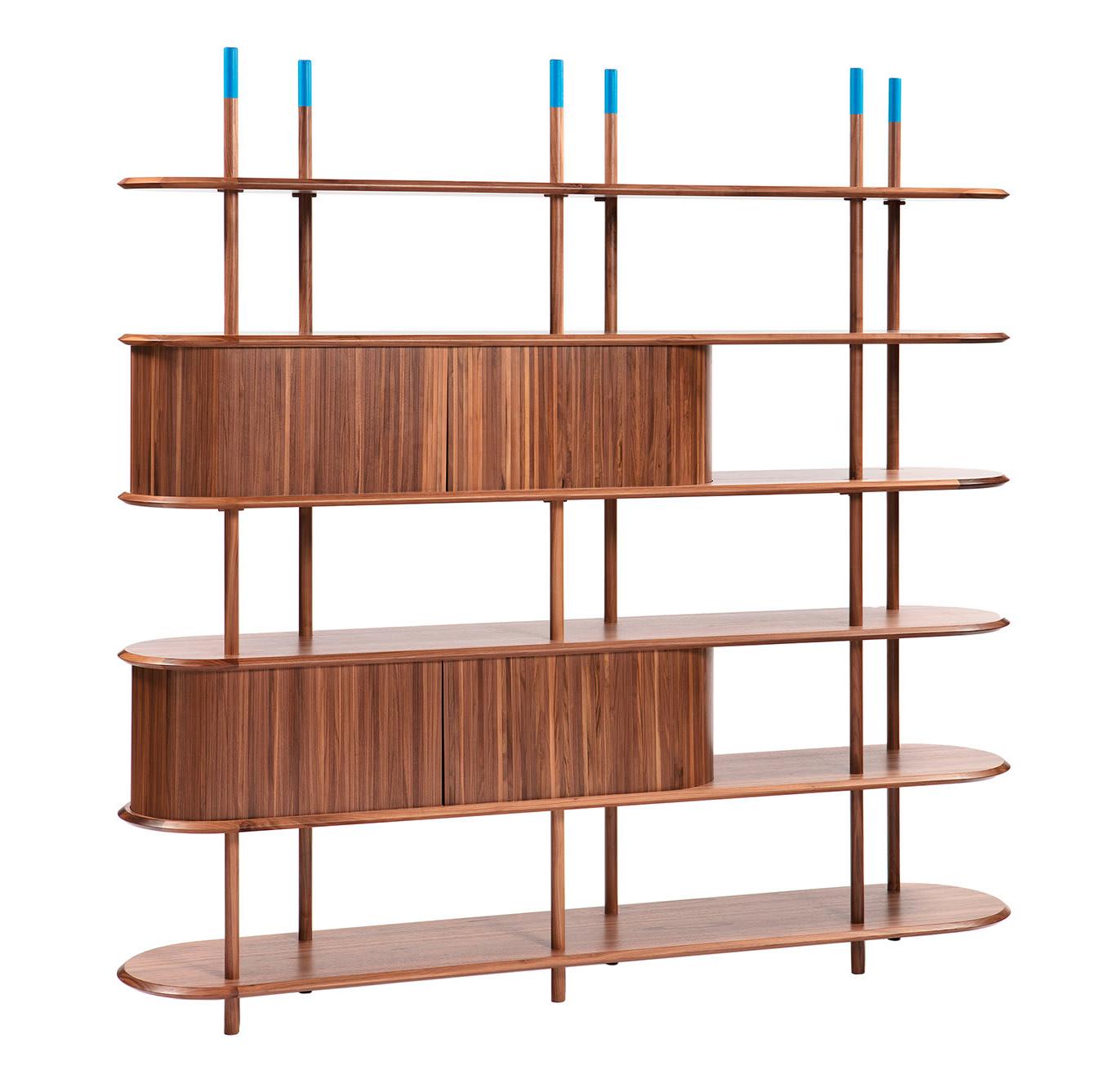 Роскошный модульный книжный шкаф из ореха канелетто