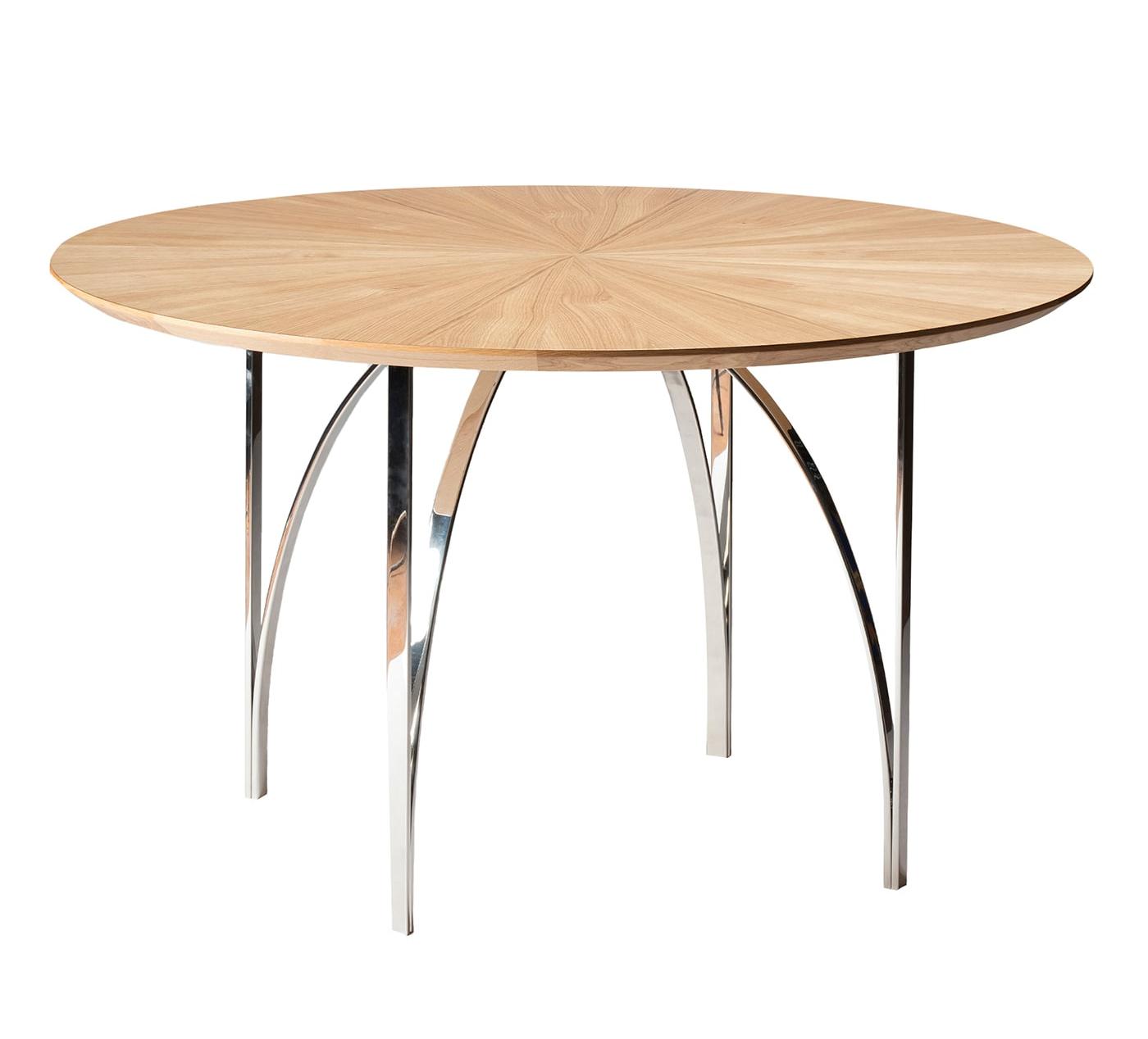 Круглый дубовый обеденный стол