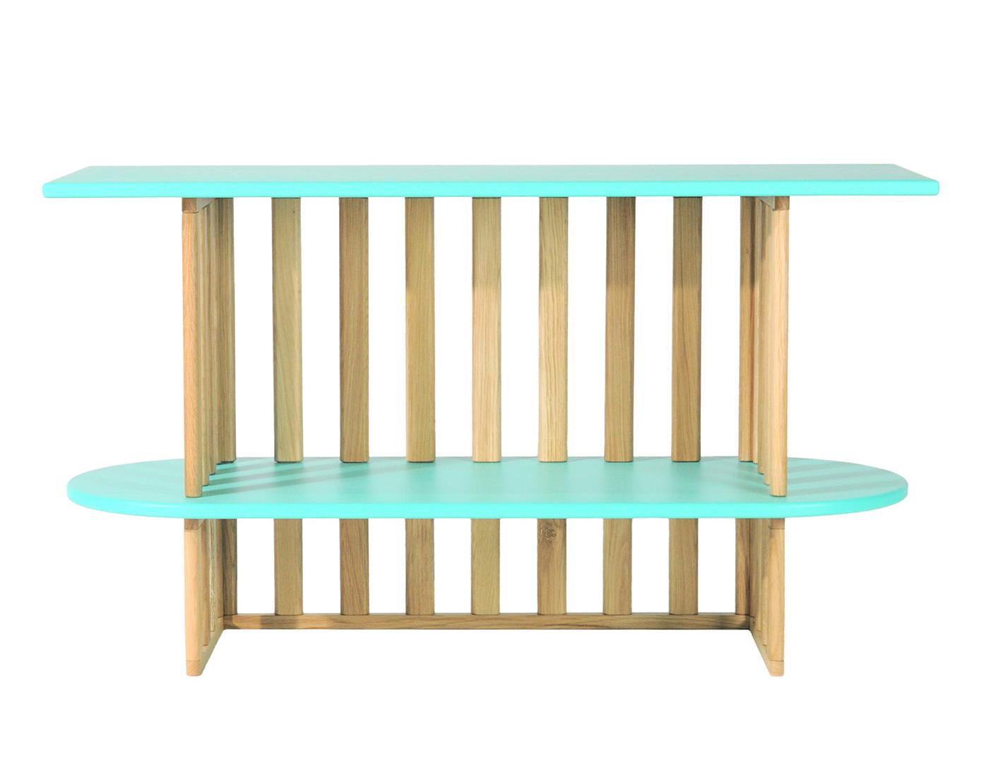 Зеленый двухъярусный книжный шкаф