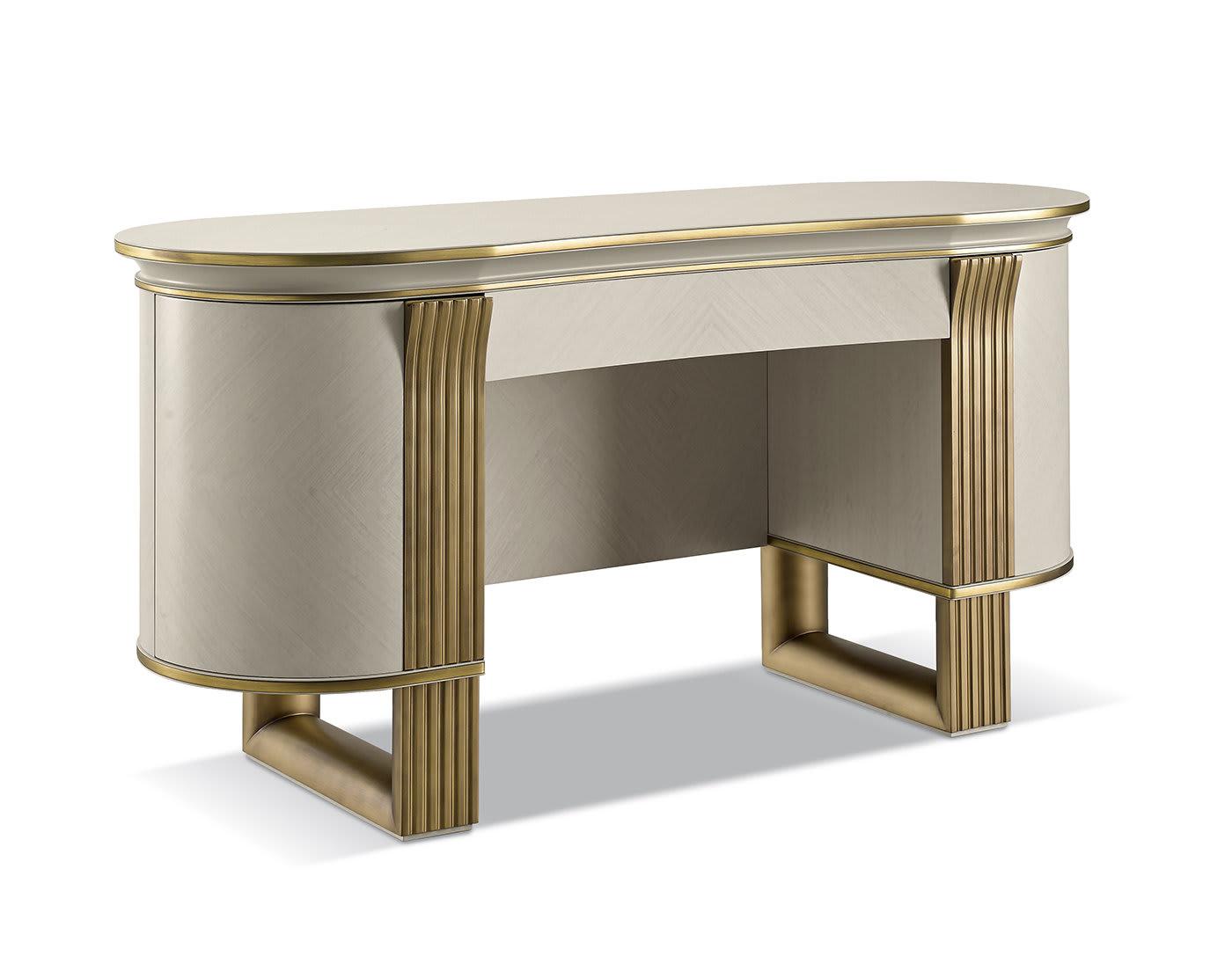 Туалет үстелі Oliver White / Gold | Конфигурация: С зеркалом