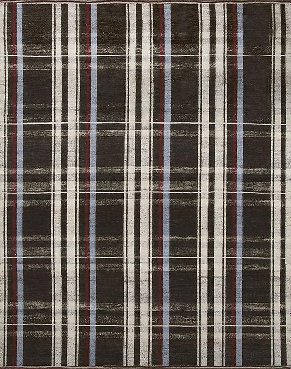 Черный клетчатый турецкий ковер