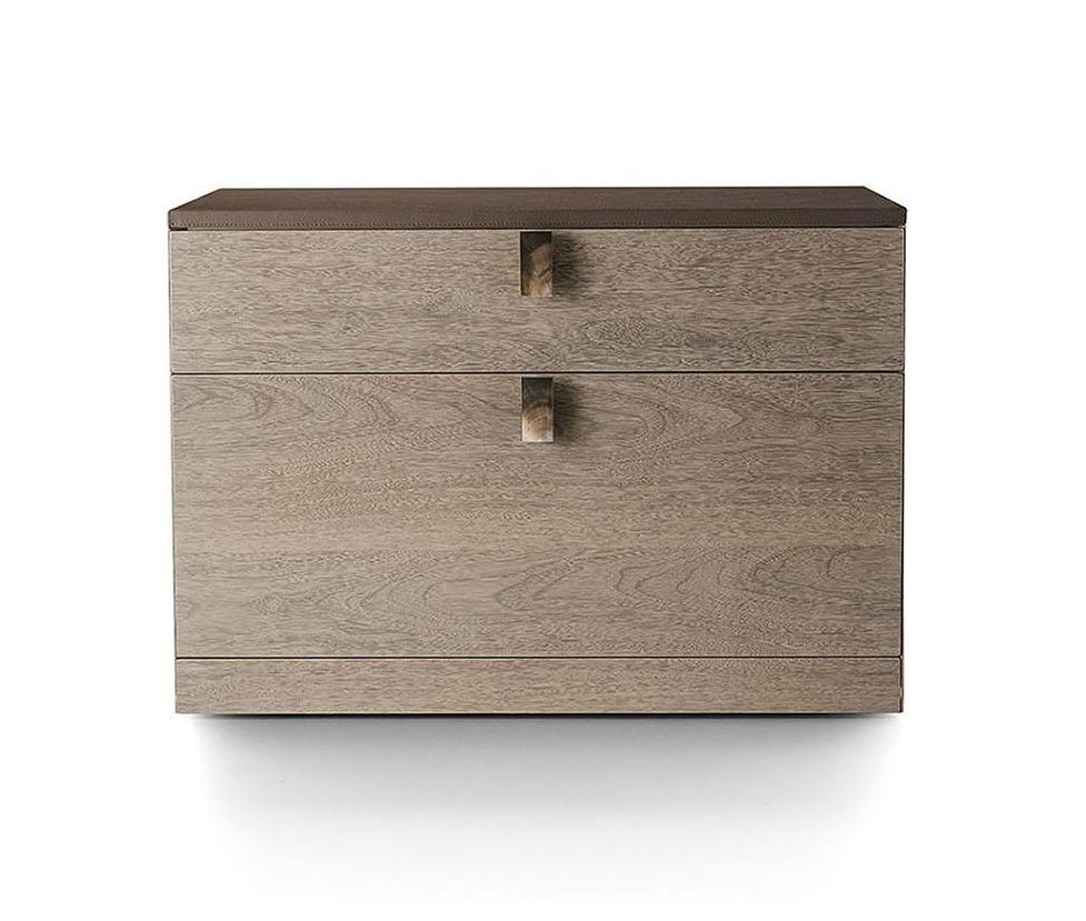 Тумба офисная с кожаной столешницей Leather File