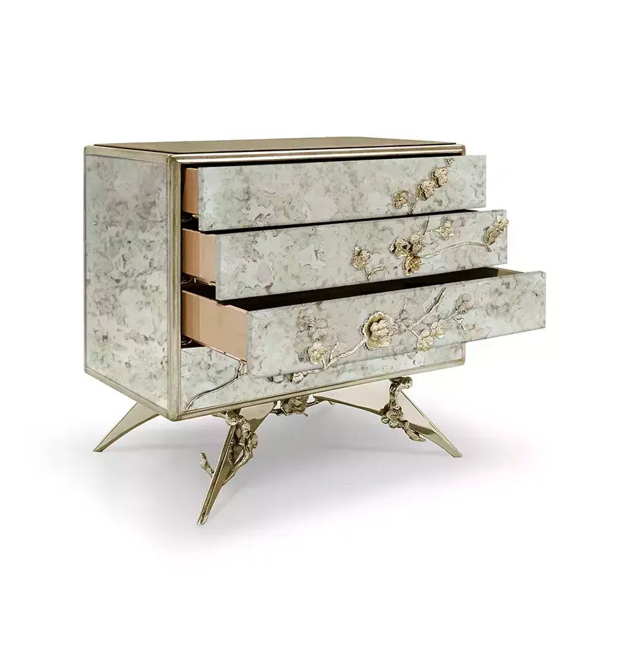 Тумба прикроватная с зеркальной патиной Mirage