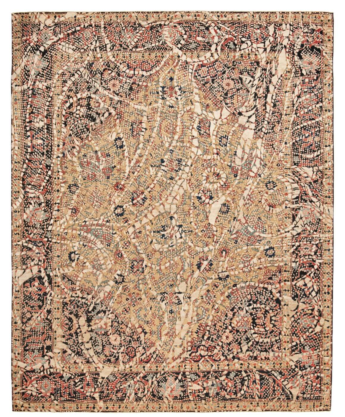 Шелковый ковер Serapi Queensbury Lace Yellow Light Grey