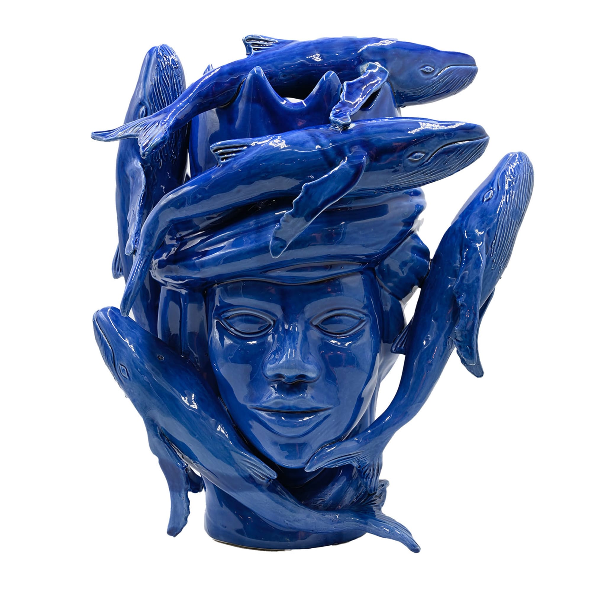 Скульптура глянцевая синяя Moor's Head