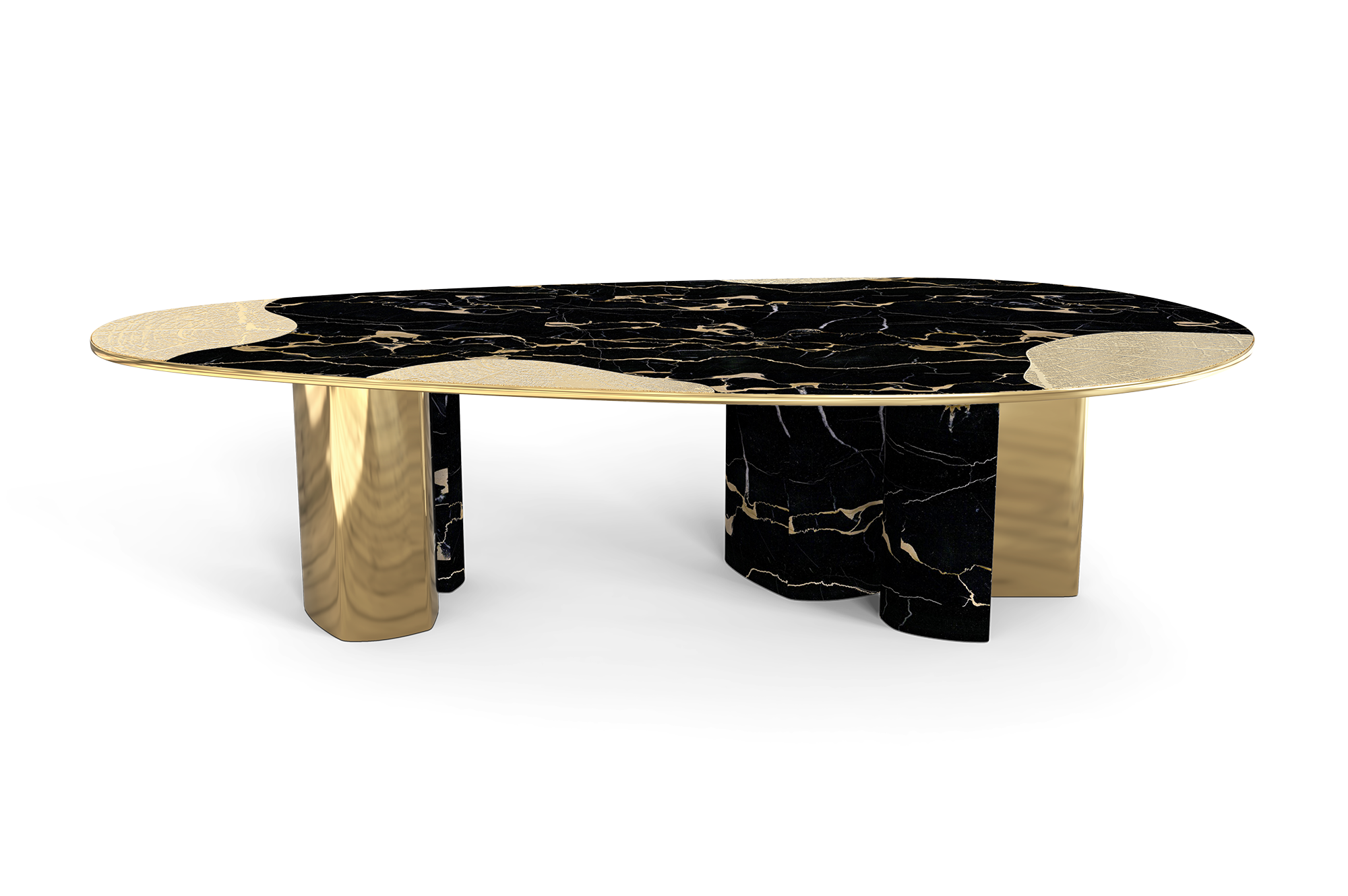 Обеденный стол Athena Portoro Marble & Gold