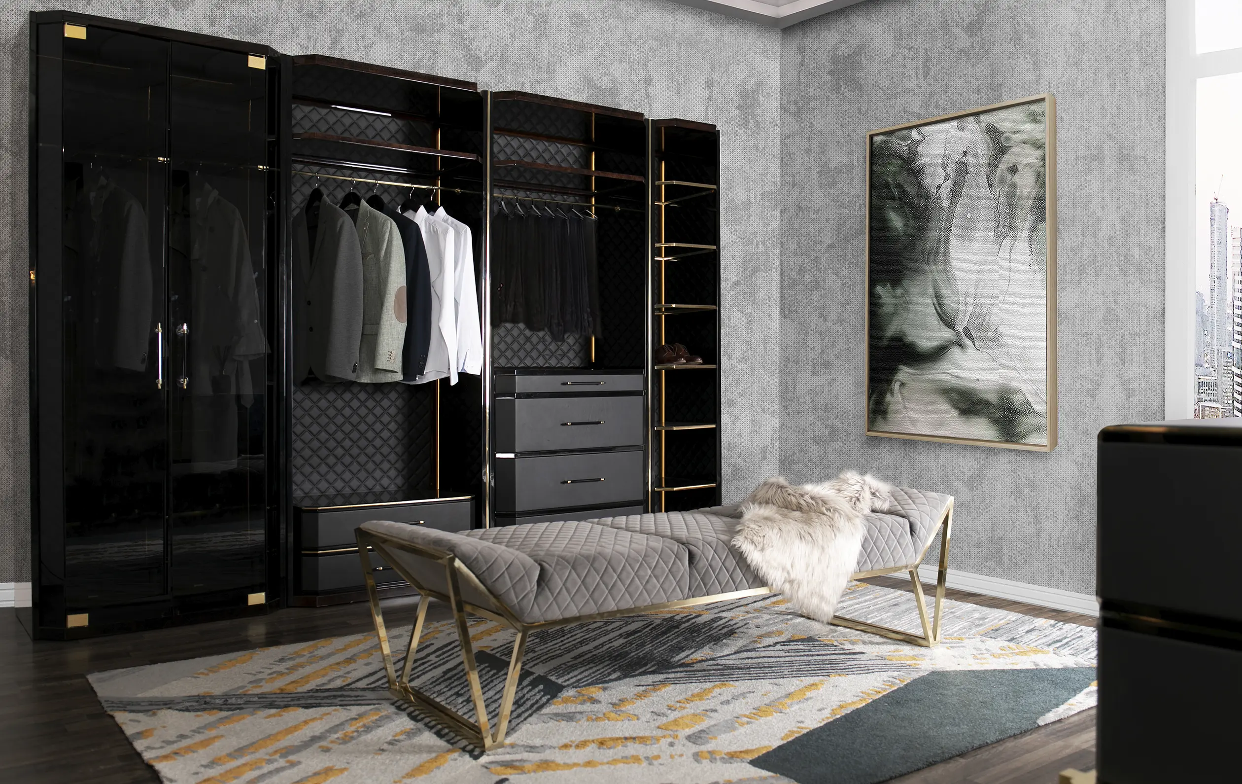 Гардероб черный Cadence - 4