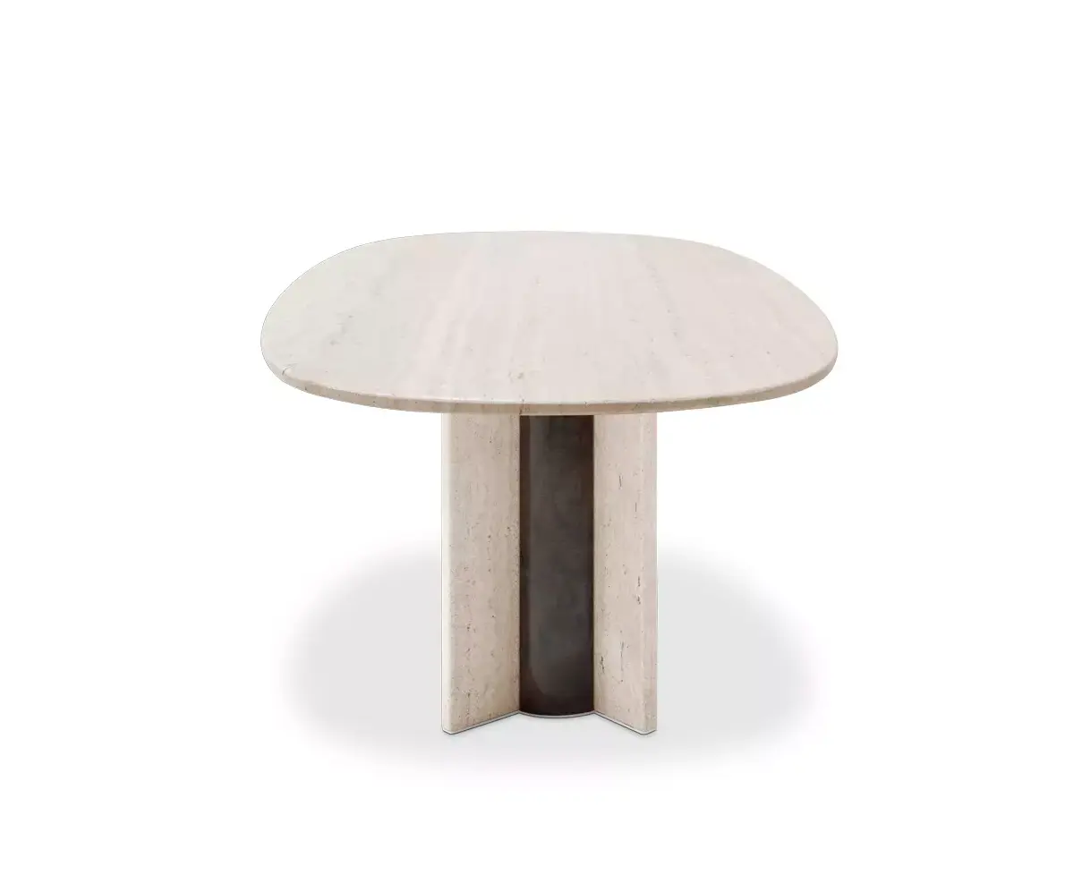 Обеденный стол овальный из травертина Parisian