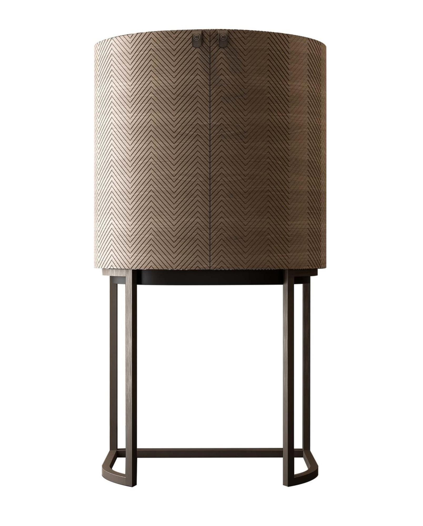 Барный шкаф с изогнутой формой