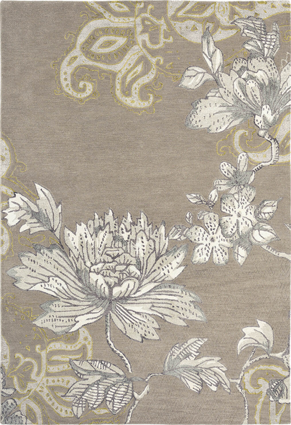 Кілем Fable Floral Grey 37504 | Өлшемі: 250 x 350 см