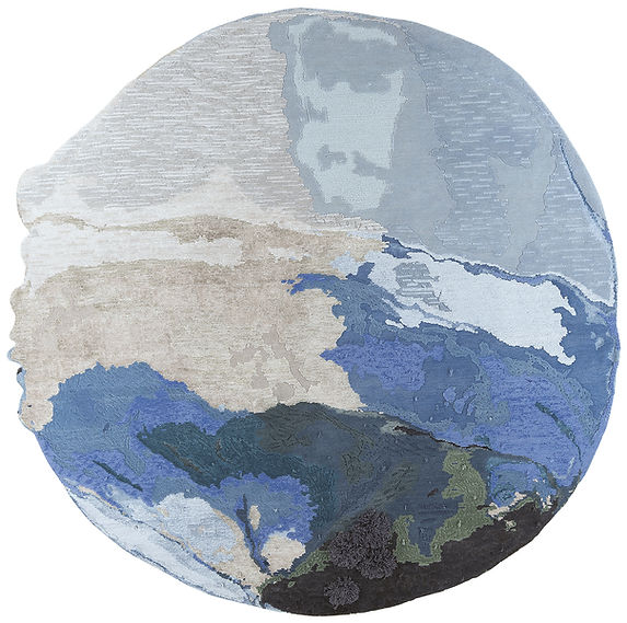 Эксклюзивный синий ковер ручной вязки