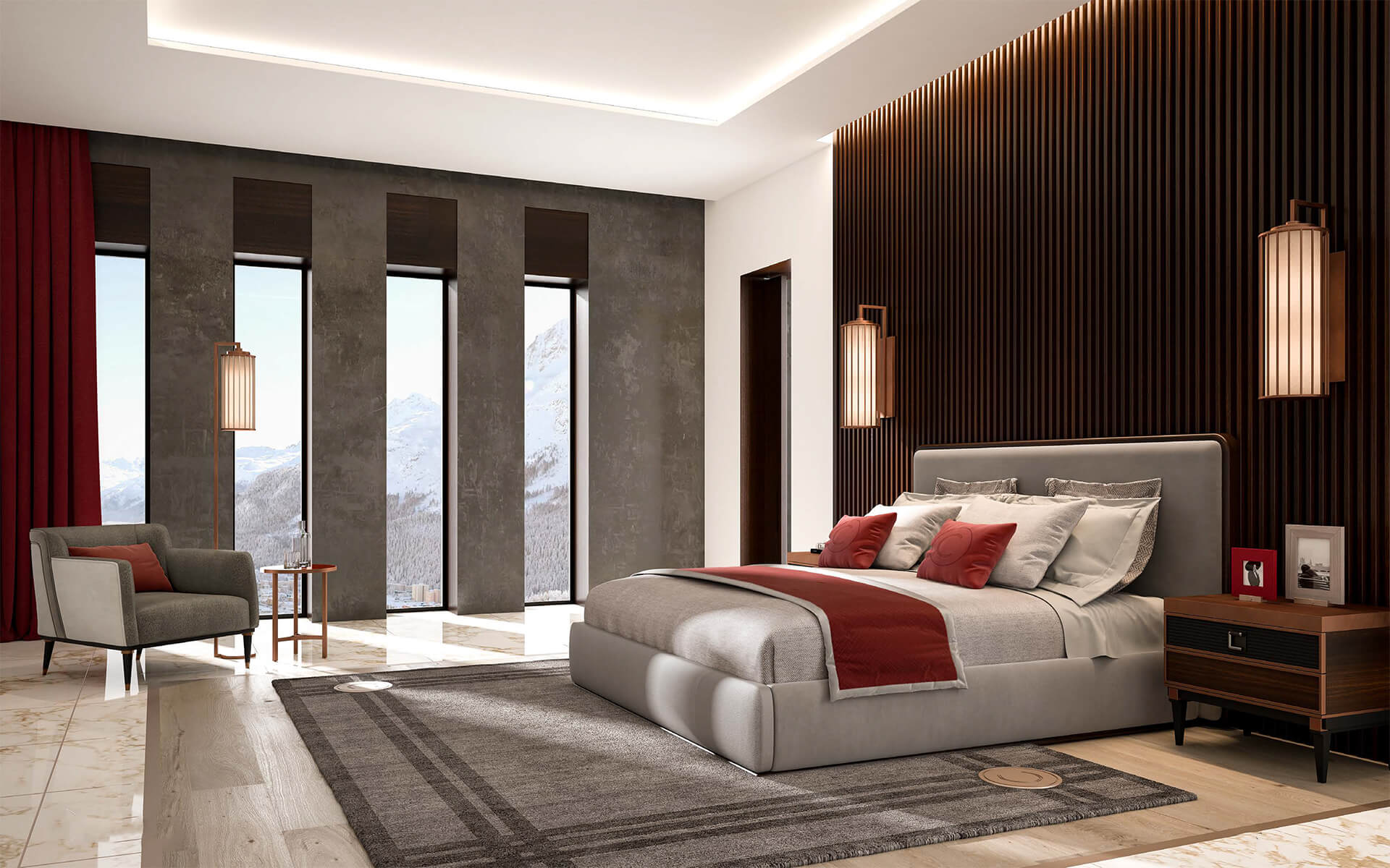 Кровать Modern Italian с изголовьем | Размер матраса: 200 x 200 см