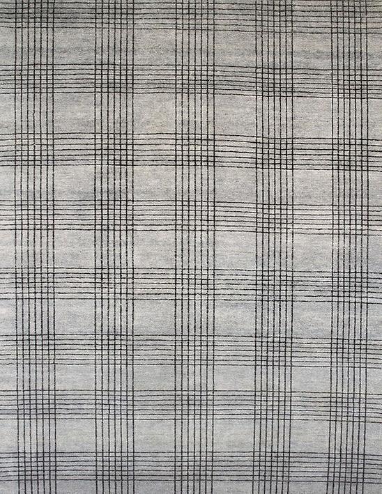 Серый клетчатый турецкий ковер