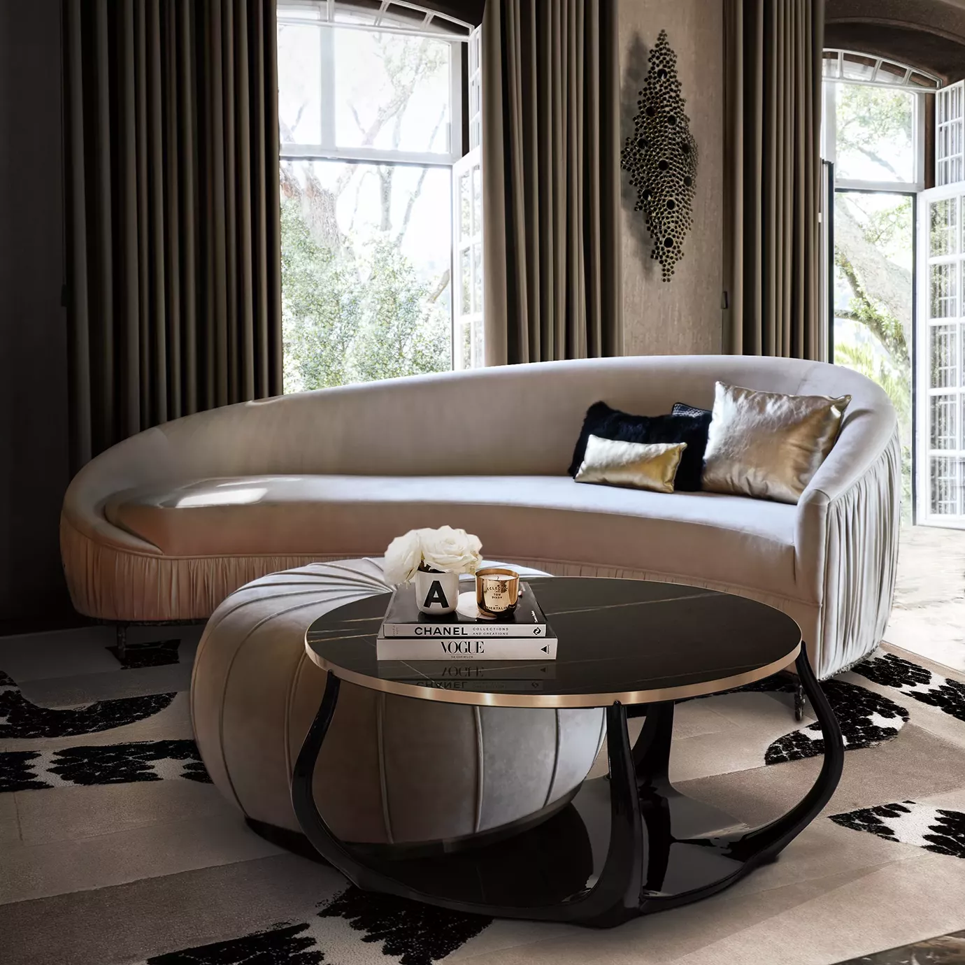 Кофе үстелі мәрмәр Sahara Noir Enlace