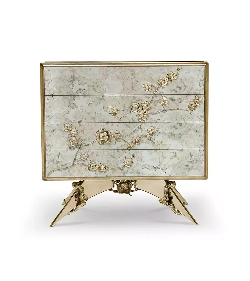 Тумба прикроватная с зеркальной патиной Mirage