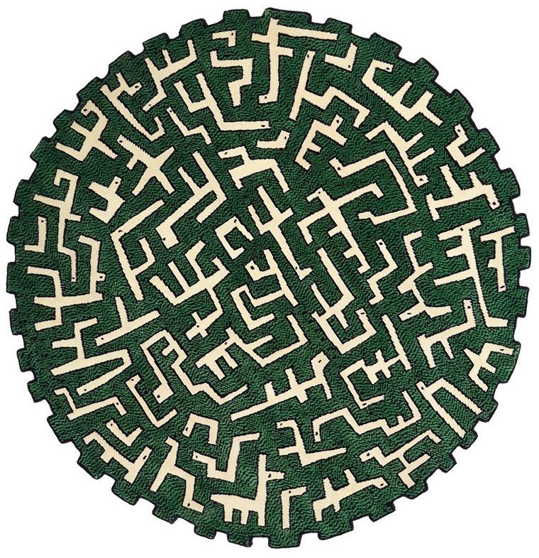 Круглый ковер зелёного цвета Ciliophora