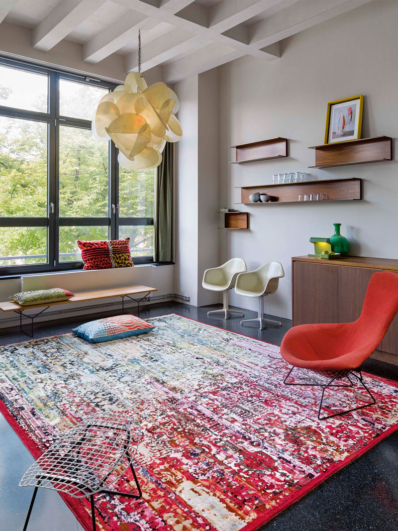 Роскошный ковер Woods клубничного цвета