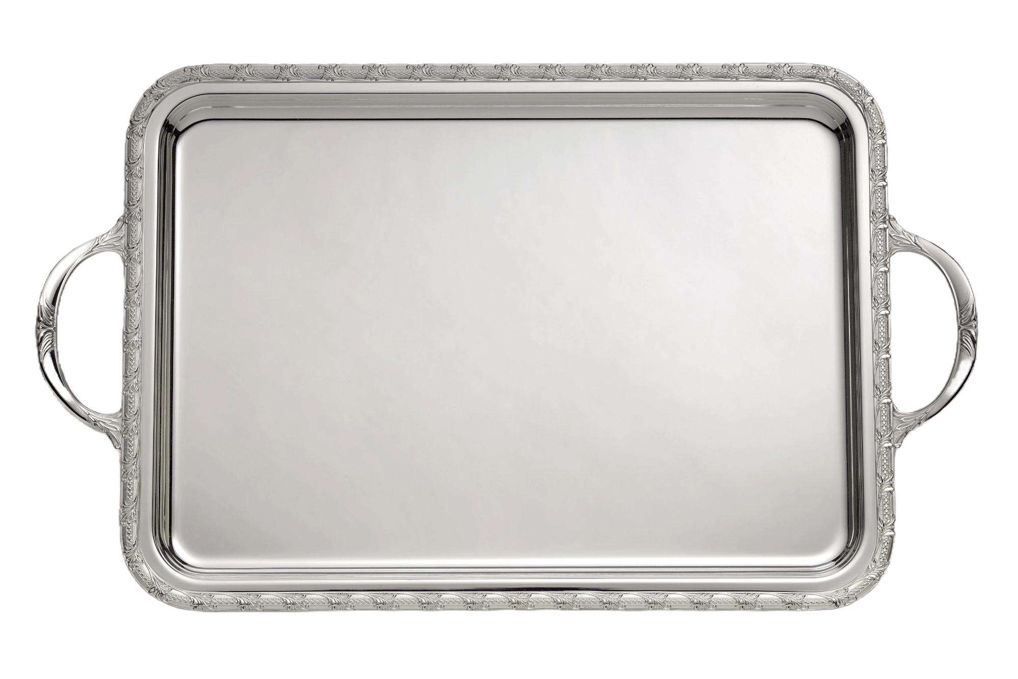 Тұтқалы тікбұрышты табақша Royal Silver Rectangular Tray | Өлшемі: 30 x 41 см