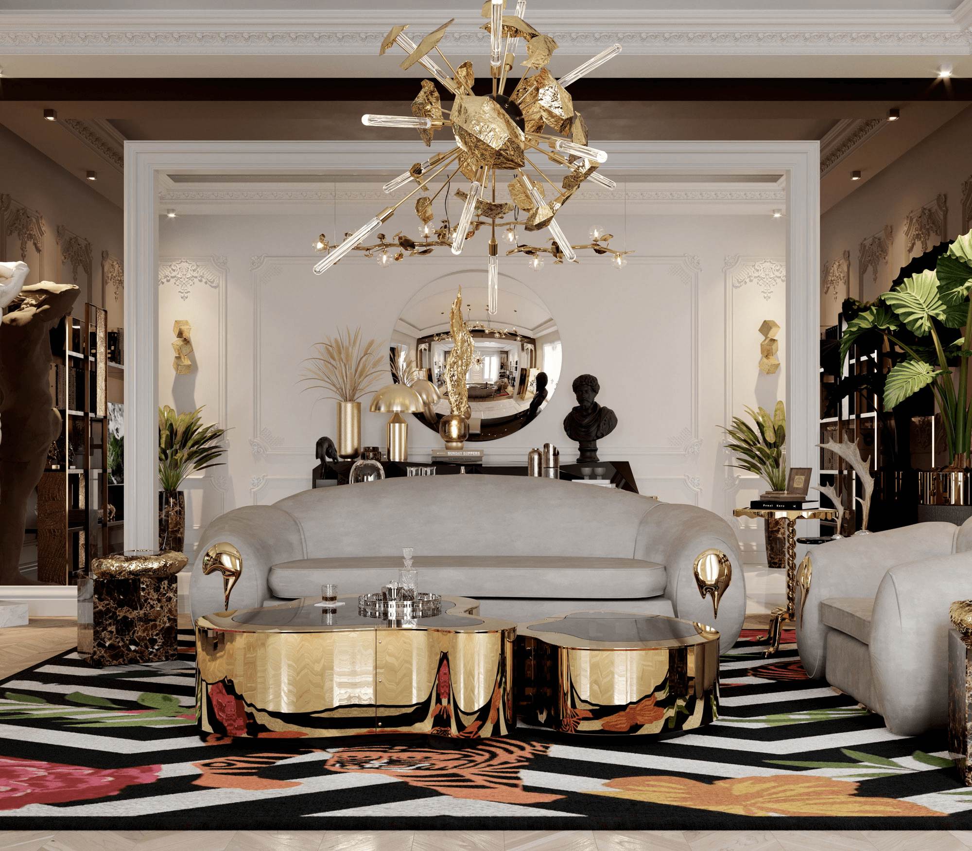 Набор журнальных столов Crest Polished Stainless Steel | Конфигурация: Big