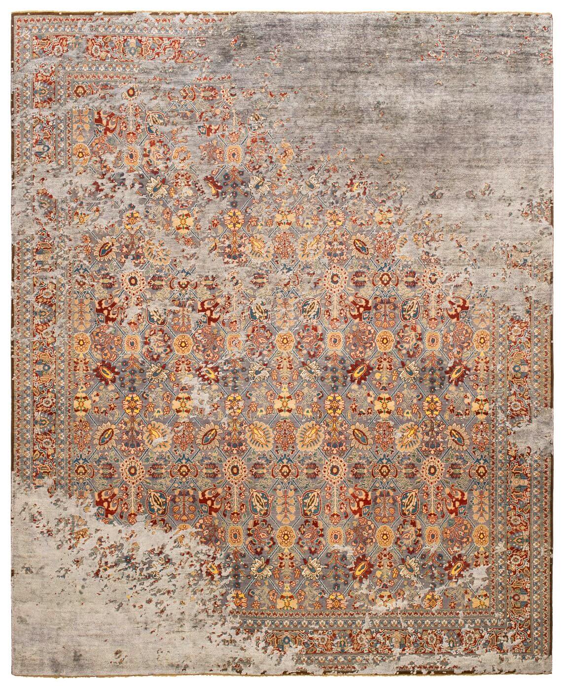 Ковер Tabriz Canal Raved Grey Darkgrey Silk | Размер: 300 x 400 см