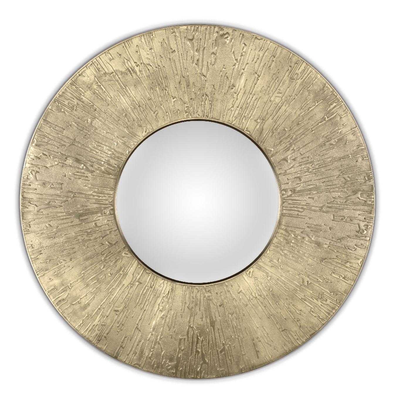 Круглое акцентное зеркало из латуни