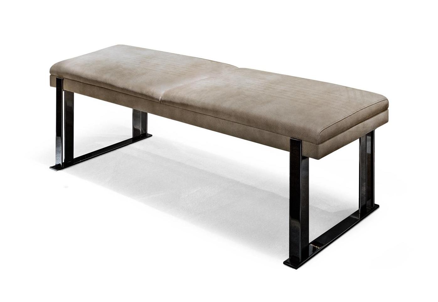 Скамья кожаная с металлическими ножками MetalSeat