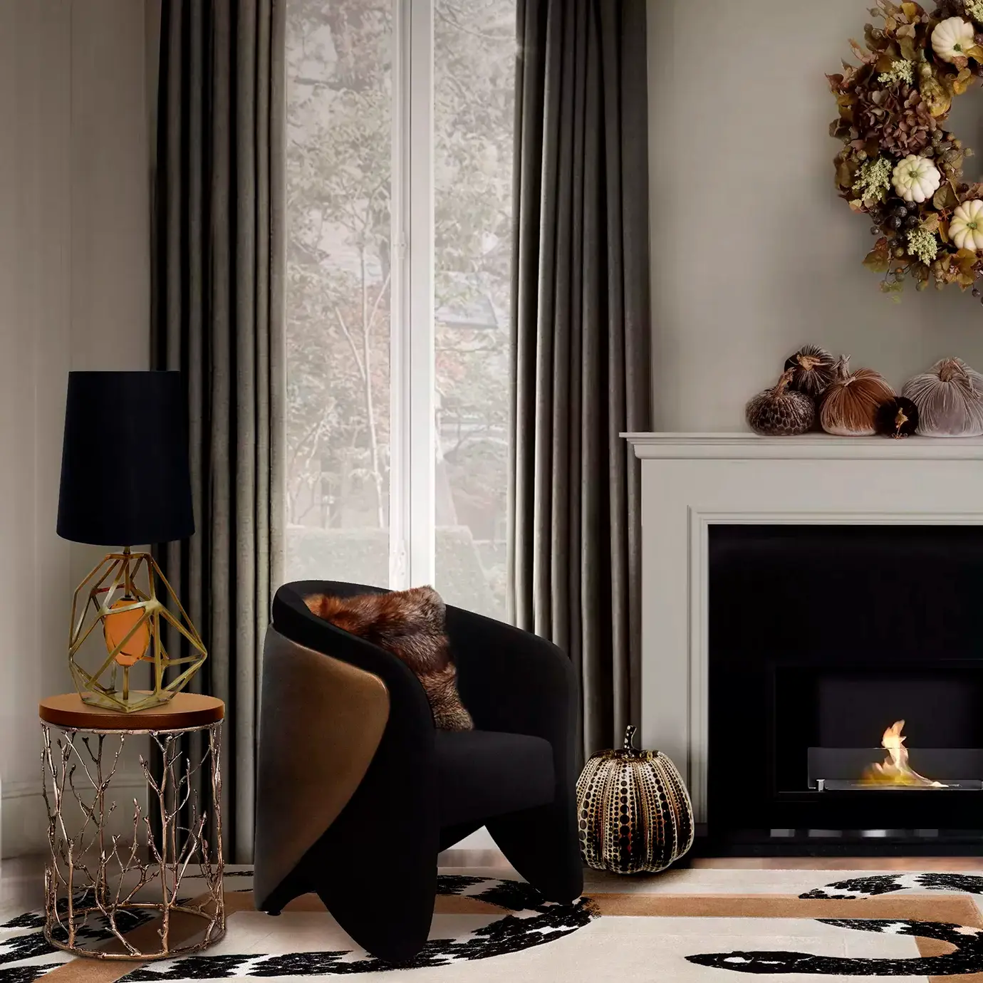 Приставной стол из искусственной кожи Elowen