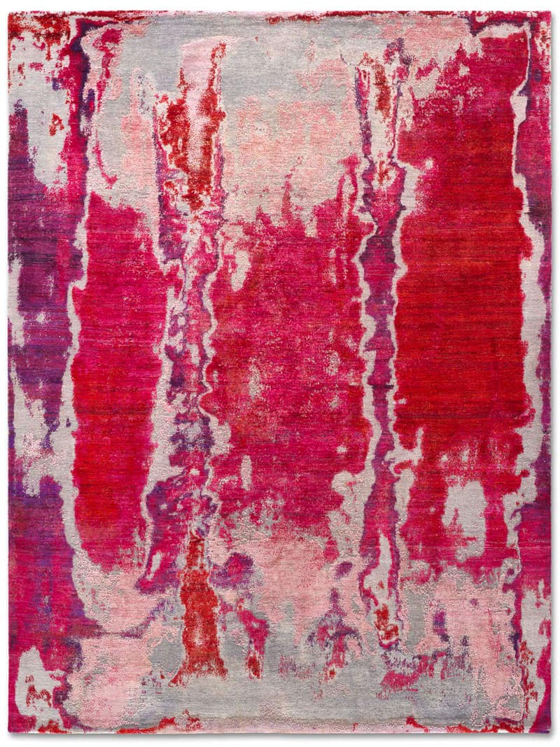 Роскошный ковер ручной работы розового цвета