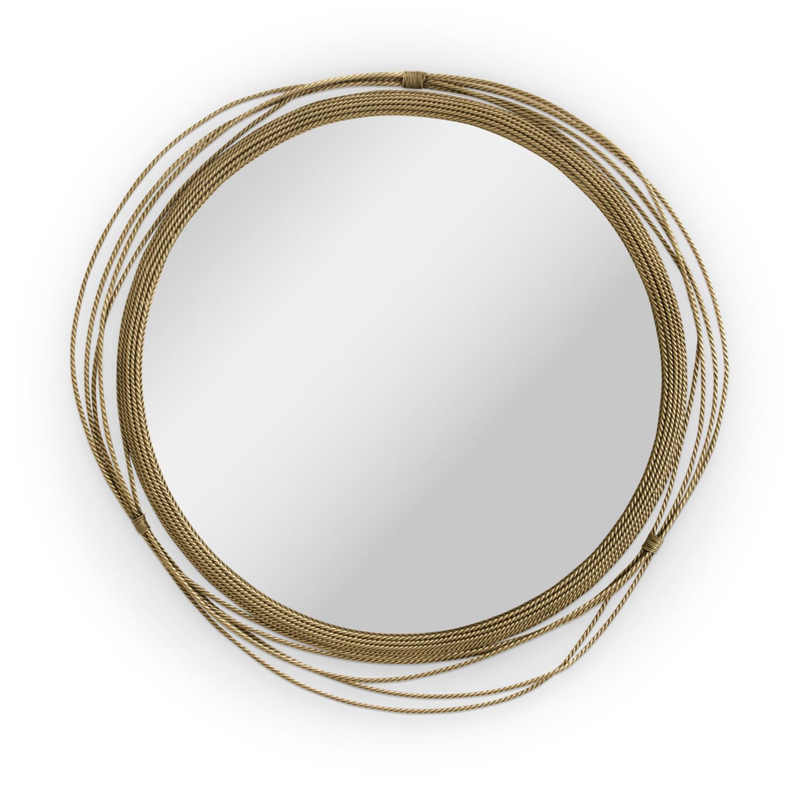 Круглое настенное зеркало из латуни