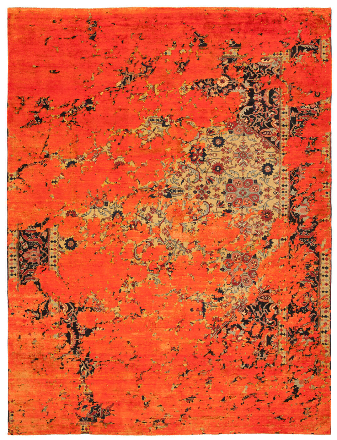 Жібек кілем Serapi Queensbury Aerial Yellow Neonorange | Өлшемі: 250 x 300 см