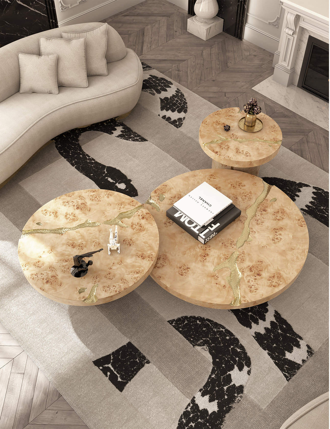 Центральный стол Dominion Poplar Root, комплект из 3 предметов