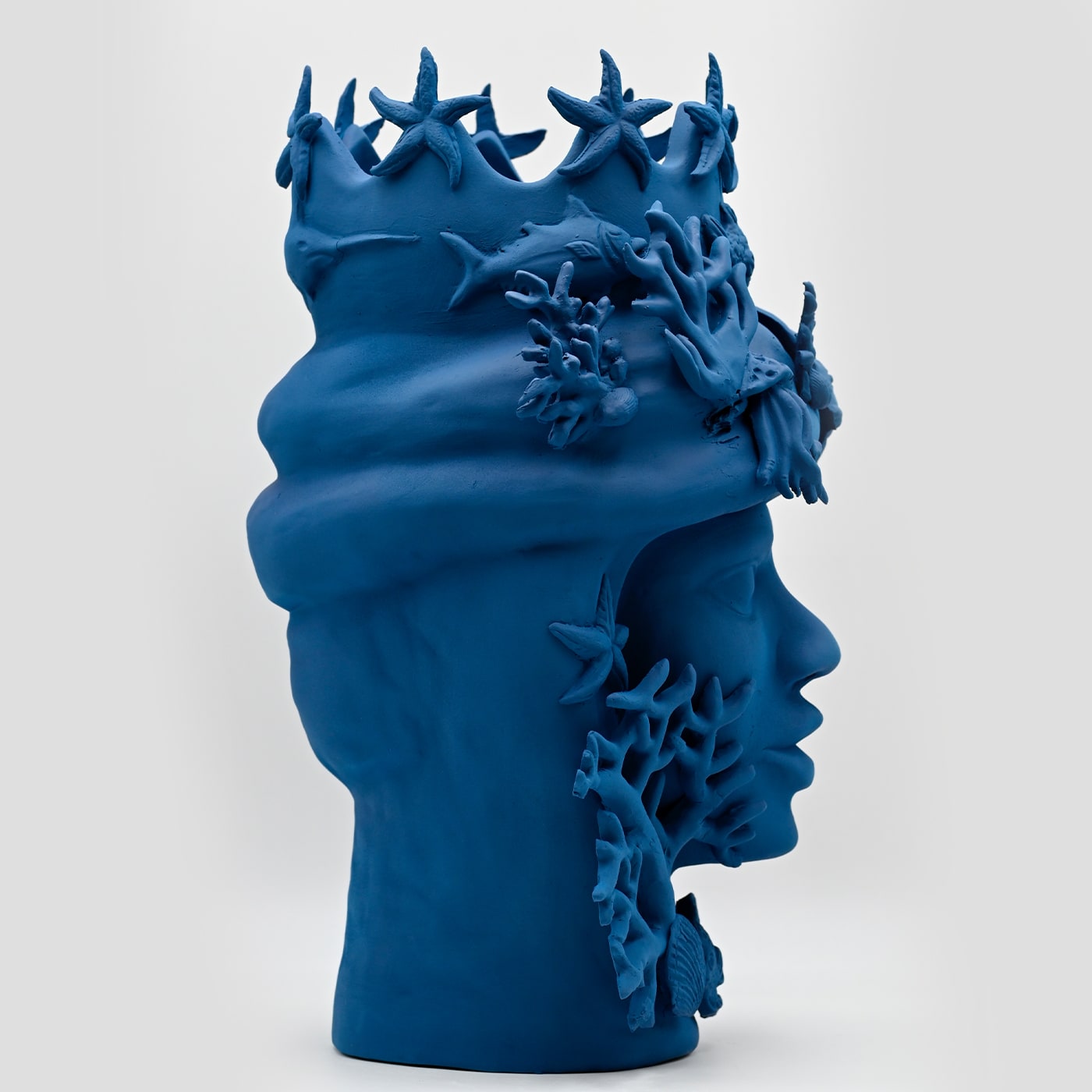 Мүсін қолмен жасалған көк түсті Moor's Head