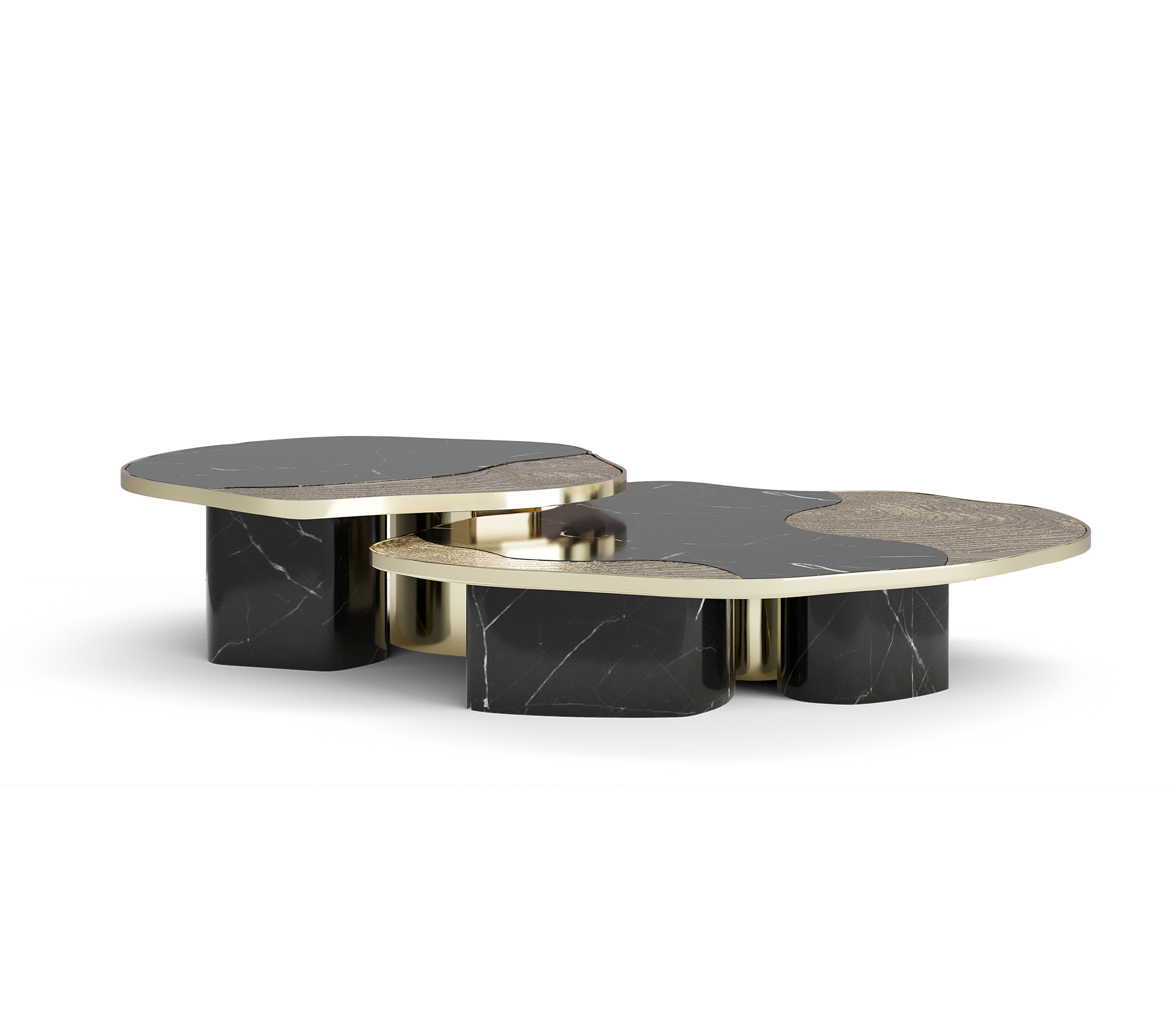 Набор столов Athena Nero Marble & Gold