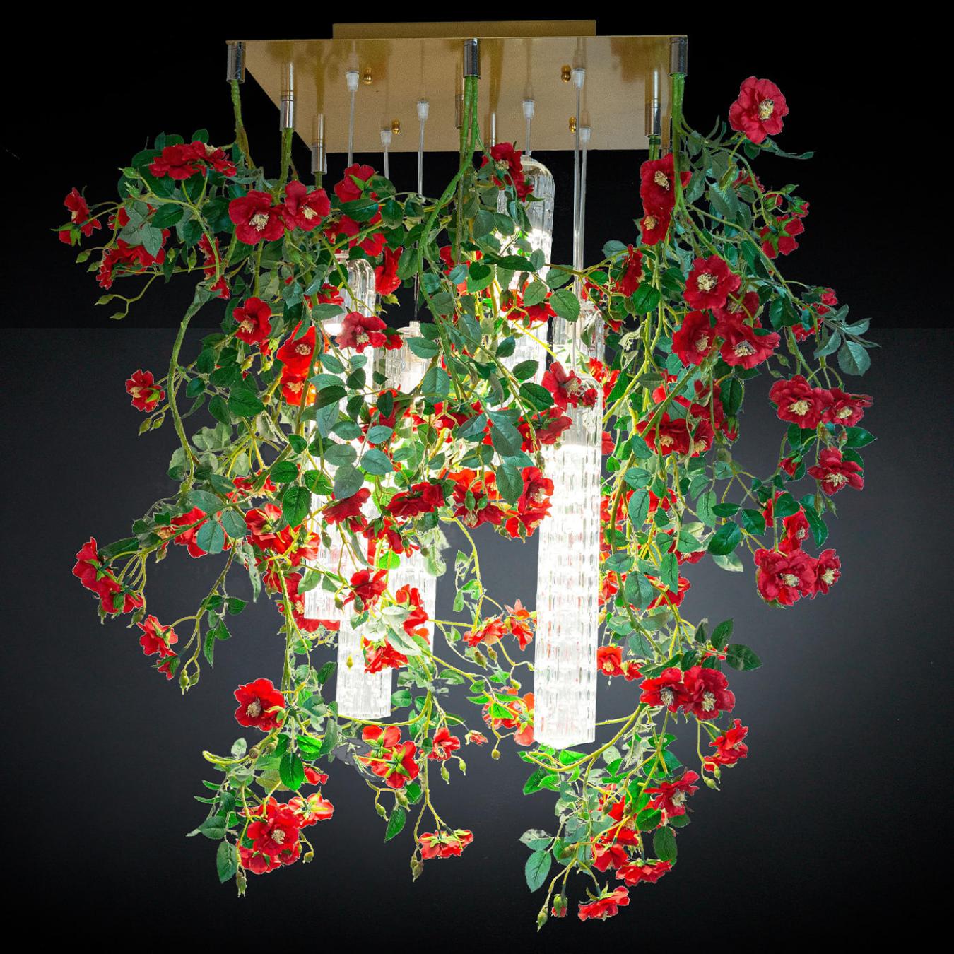 Квадратная люстра Red Roses