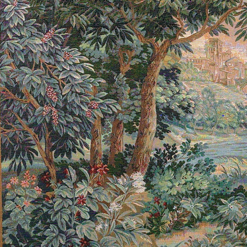 Гобелен «Зелень и водопад (квадратный)»