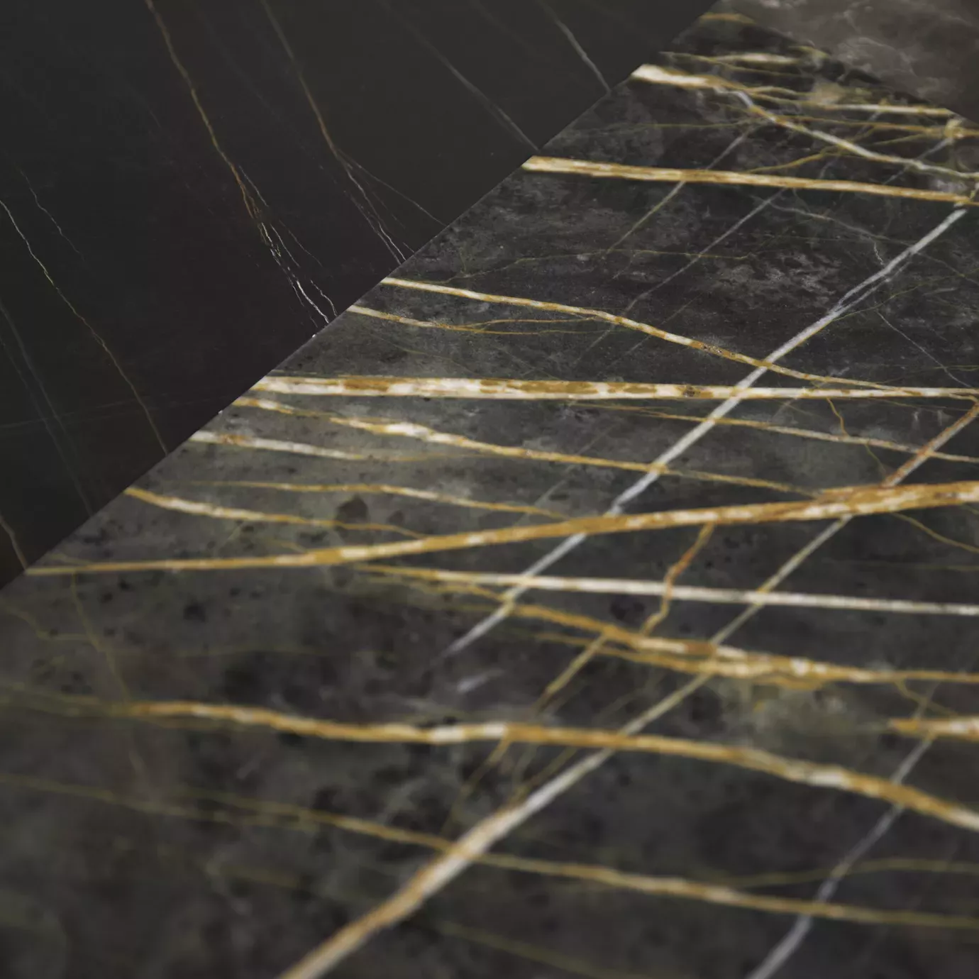 Обеденный стол из гранита черного и золотого Decovita