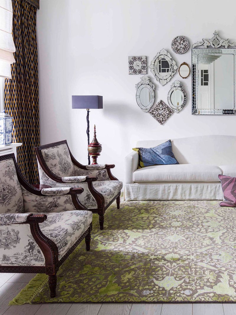 Роскошный ковер Teheran синего цвета