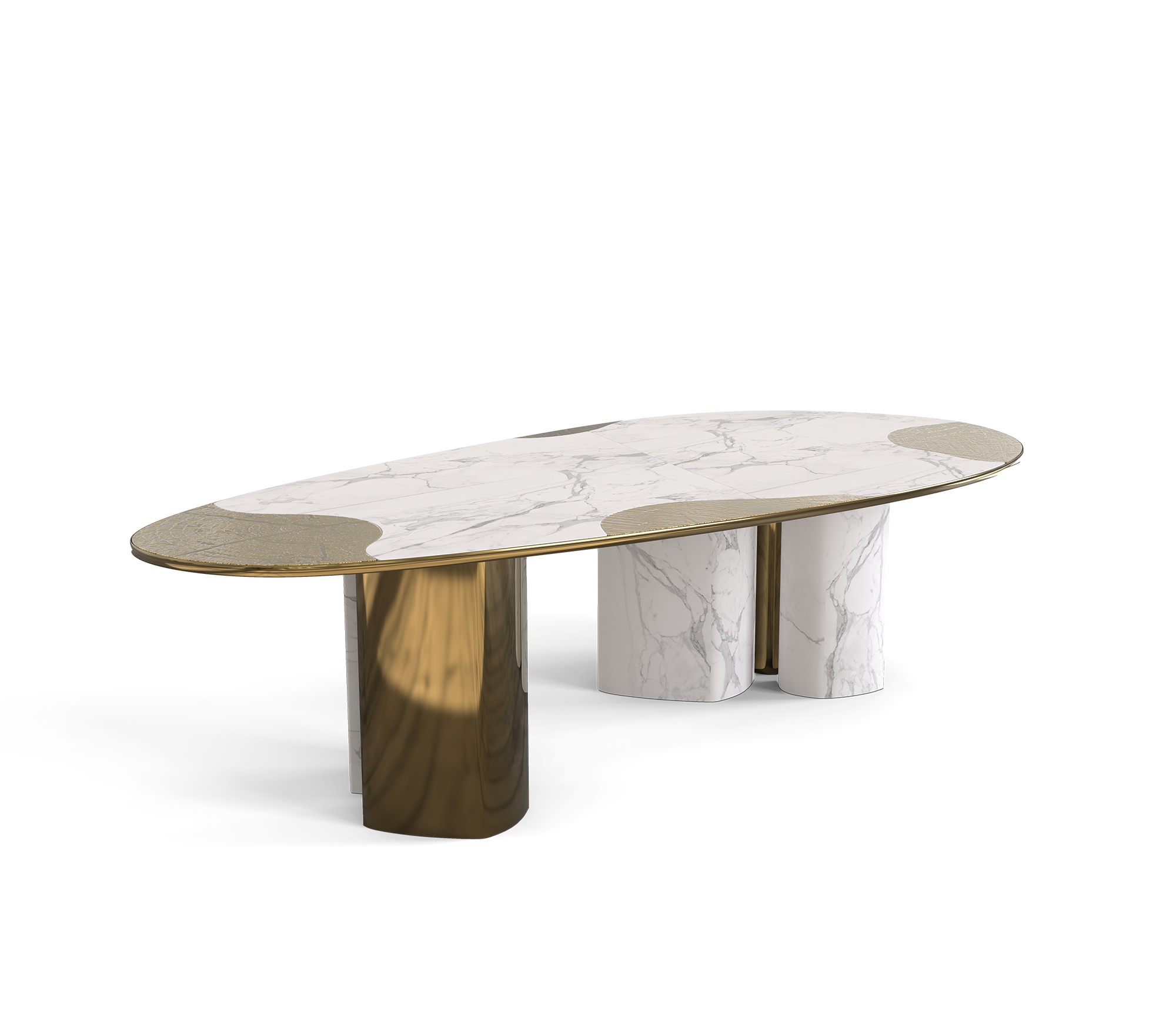 Обеденный стол Athena Carrara Marble & Patina