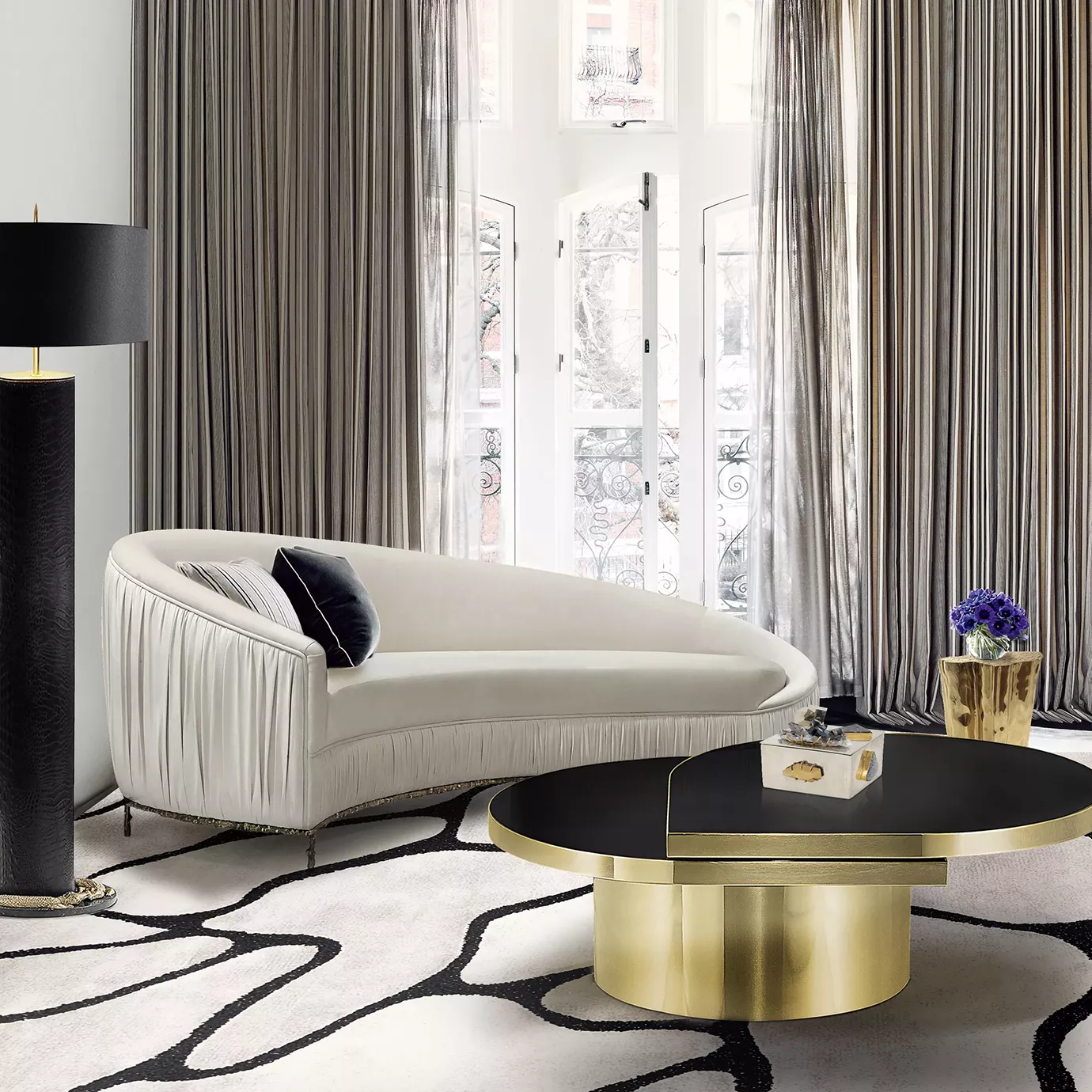 Диван на металлическом основании Vamp