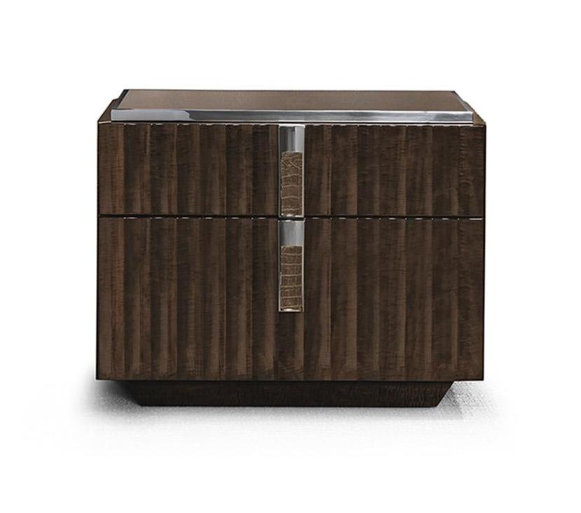 Тумбочка премиум с кожаными вставками Premium Hide