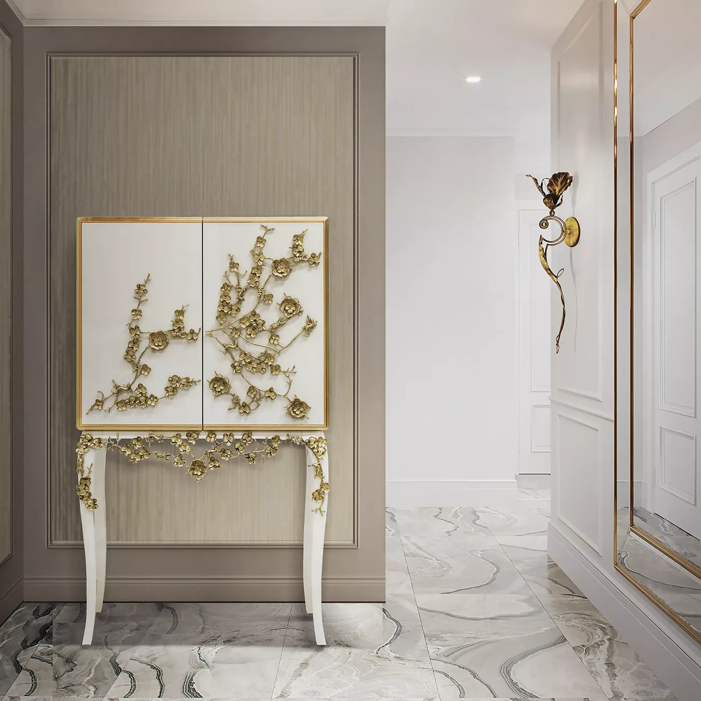 Барный шкаф с лаковой отделкой Mirage