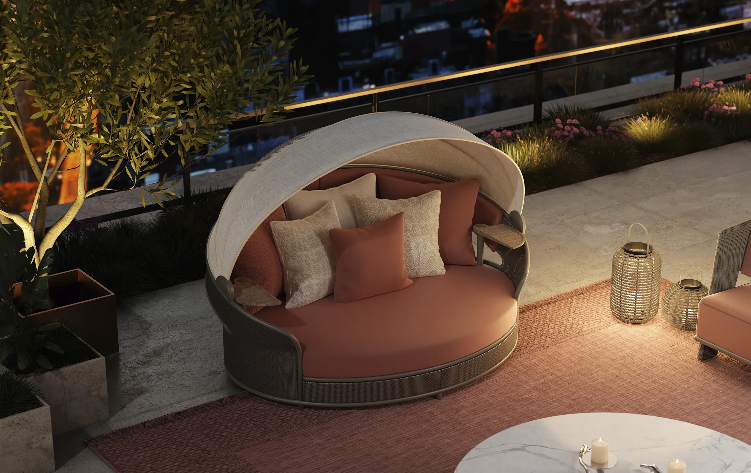 Кровать Crown серо-коричневая - 1