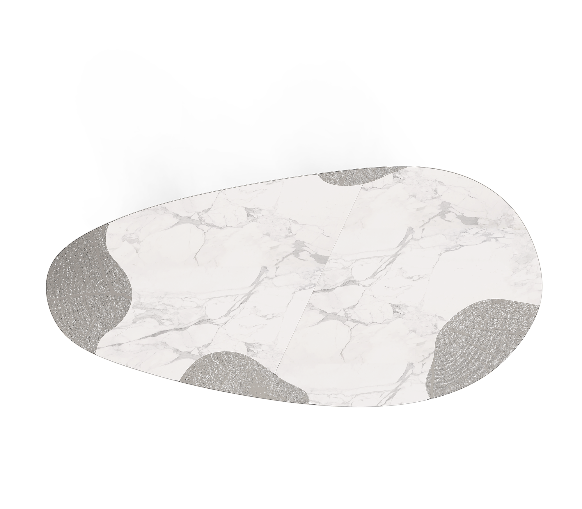 Обеденный стол Athena Carrara Marble & Silver