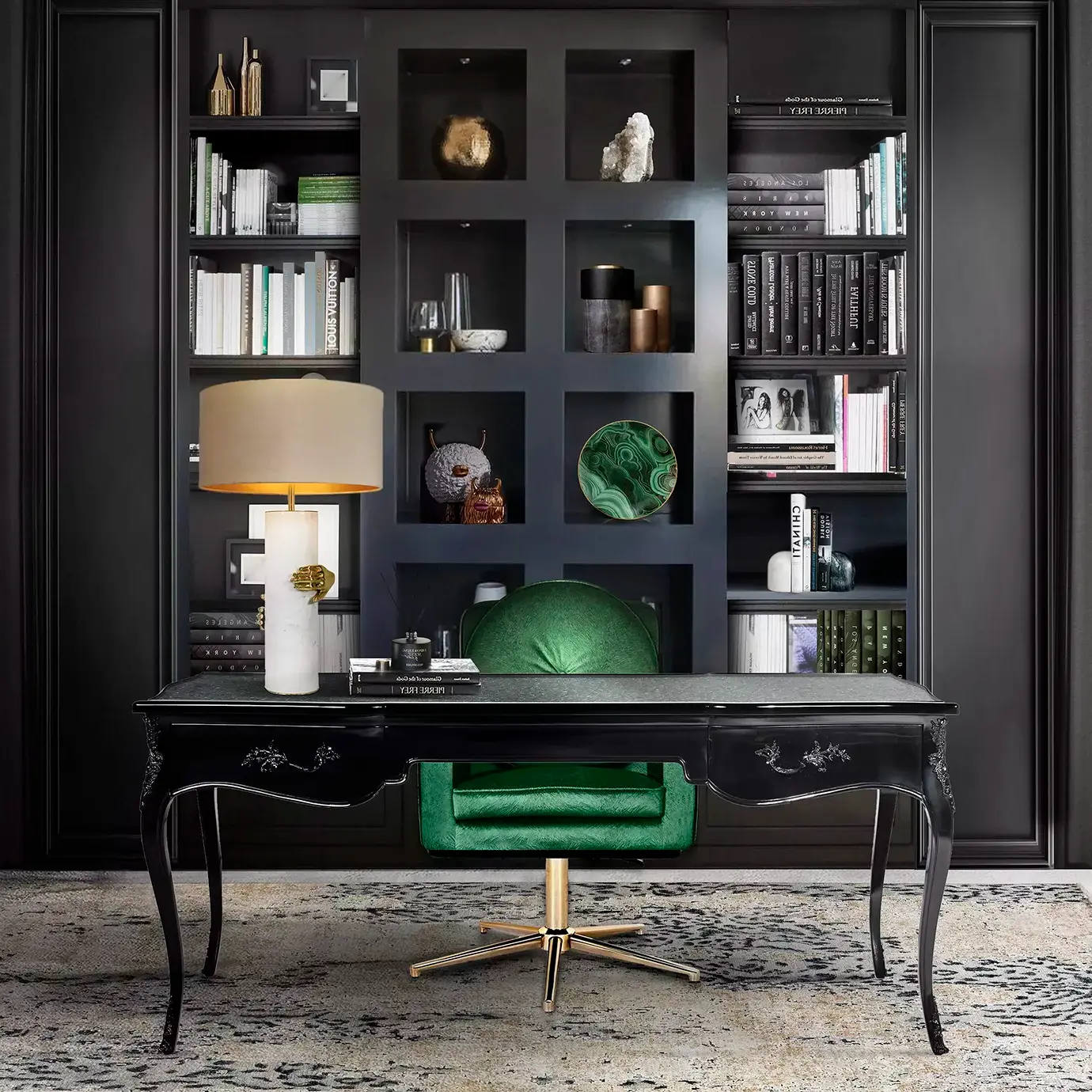 Письменный стол с отделкой из перьев павлина Ormolu Exotic